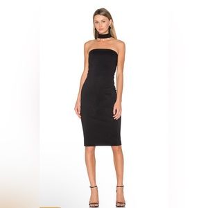 NWOT black Amanda Uprichard halter cocktail dress